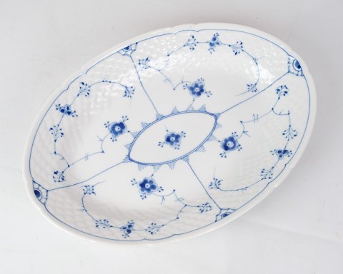 Oval Dish - No. 17 - Porcelain - Blue Painted - Blue Fluted - Bing & Grondahl
