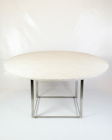 PK54 Round Dining Table - Model PK54 - Rolled White Marble - Poul Kjærholm - Fritz Hansen