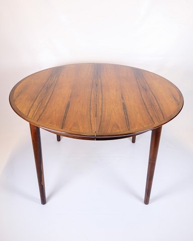 Round Dining Table With Extension Leaves - Rosewood - Arne Vodder - Sibast Furniture - 1960s