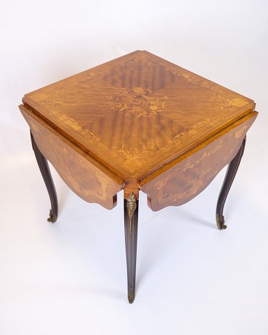Sofa/Side Table With Flaps - Rococo Style - Intarsia - Mahogany & Rosewood - Circa 1900