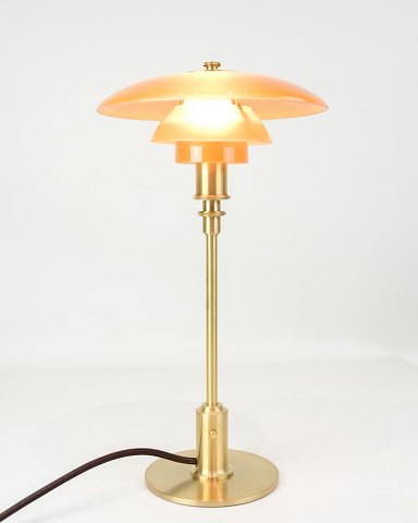PH Table Lamp - Model PH 2/1 - Limited Edition - Brass & Amber Colored Shades - Poul Henningsen - Louis Poulsen