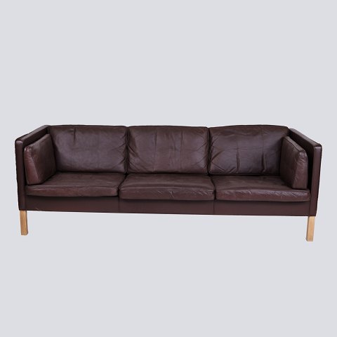 Sofa - 3. Person - Model 2442 - Brown Leather - Børge Mogensen - Fredericia Furniture Factory - Danish Design - 1960s