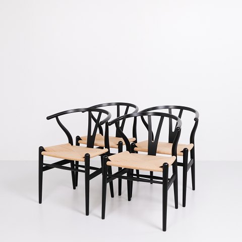 Set of Four Wishbone-Chairs - Model Ch24 - Soft Black - Hans J. Wegner - Carl Hansen & Son