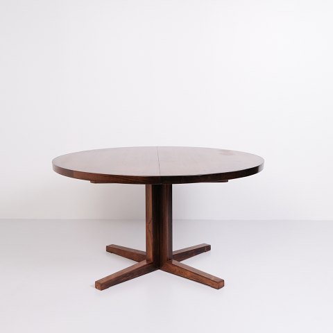 Round Dining Table With Extension - Rosewood - C.J Rosengaarden - Danish Design - 1960s