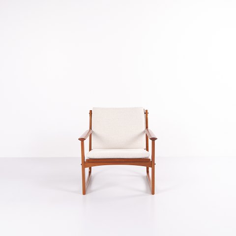 Lounge/Armchair - Teak and Light Fabric - Hans Olsen - Selig - 1960s