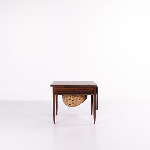 Foldable Sewing Table With Drawer - Rosewood - Johannes Andersen - Silkeborg Furniture Factory - 1960s