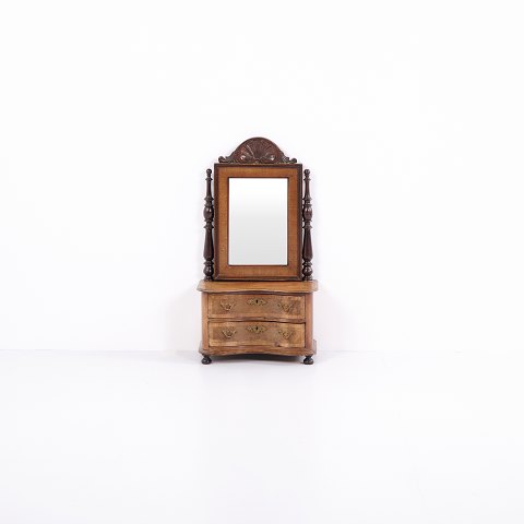 Children’s Furniture with Mirror – Mahogany – 2 Drawers – c. 1860