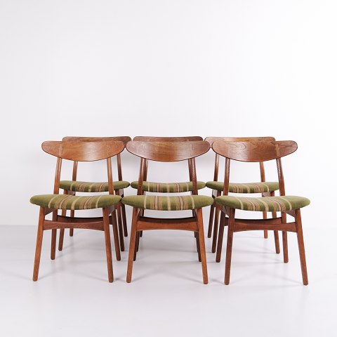 Set of 6 Dining Chairs – Hans J. Wegner – Model CH30 – Teak & Oak – 1950s