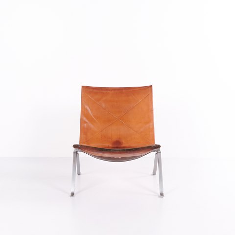 Armchair – PK22 – Original Upholstery – Patinated Cognac Leather – Poul Kjærholm – E. Kold Christensen – 1950s