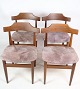 4 Dining room chairs - Teak - Grey fabric - Hans Olsen - 1960