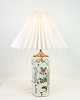 Chinese table lamps, porcelain, white shade, 1920