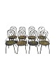 Eight French chairs, iron, original, 1950s