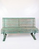 Antique French Park Benches - Painted in Greenish Color - Patina - 1930s