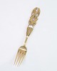 Christmas Fork - Gold Plated Sterling Silver - Mistletoe - Ole Hagen - Anton Michelsen - 1941