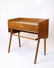 Side table / Nightstand - Teak - Drawer - Wicker shelf - 1960
