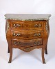 Chest of drawers - Rococo style - Marble top - Rosewood - Brass handles