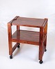 Serving Cart On Wheels - Dark Wood - Removable Cutting Board - Vintage Style