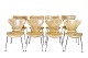 Set Of Eight Seven Chairs - Model 3107 - Seven Chair - Natural Leather - Arne Jacobsen - Fritz Hansen