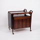 Bar Cabinet On Wheels - Foldable Top - Rosewood and Black Formica - Solid Rosewood Handles - Dyrlund