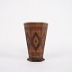 Vase - Dark Wood & Intarsia - Oriental Pattern - 1900s