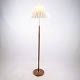 Floor Lamp - Teak - Pleated Shade - Danish Design - 1960s