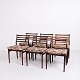 Set of Six Dining Chairs - Rosewood & Floral Seat - Erling Torvits - Sorø Furniture Factory - 1960s