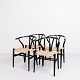 Set of Four Wishbone-Chairs - Model Ch24 - Soft Black - Hans J. Wegner - Carl Hansen & Son
