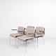 Set of Four Conference Chairs - Rosewood & Light Grey Fabric - Duba - 1960s