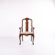 Armchair – Queen Anne Style – Walnut with Fruitwood Inlay – Hand-Polished Shellac – c. 1860