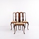 Set of 3 Dining Chairs – Louis XV Style – Mahogany – Floral Upholstery – 20th Century