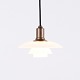 Poul Henningsen Pendant Lamp Model PH 2/1 in Burnished Brass and Opal Glass for Louis Poulsen
