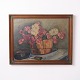 Oil Painting on Canvas with Floral Motif Signed 1922