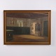Oil Painting on Canvas with Interior Scene in Gilt Frame 54.5 x 74 cm