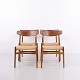 Hans J. Wegner CH23 Dining Chairs with Teak Backrest and Woven Seat by Carl Hansen & Søn, 1960s
